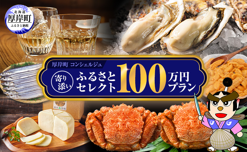 厚岸町のプロがお勧めの返礼品を選びます 厚岸町 コンシェルジュ 寄り添い ふるさと セレクト 100万 コース 【厚岸観光協会】[ 定期便 ギフト 贈答  おまかせ おすすめ 牡蠣 ウイスキー 海鮮 詰め合わせ ]