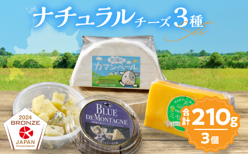 【おおともチーズ工房】《ワインとの相性抜群!!》濃厚ナチュラルチーズ3種セット_H0003-114