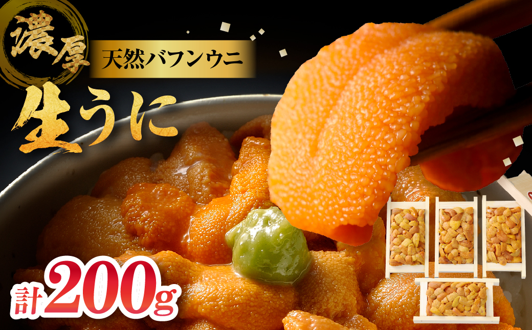 【お試し用】≪氷温熟成≫生うに(天然バフンウニ)　計200g_H0009-100