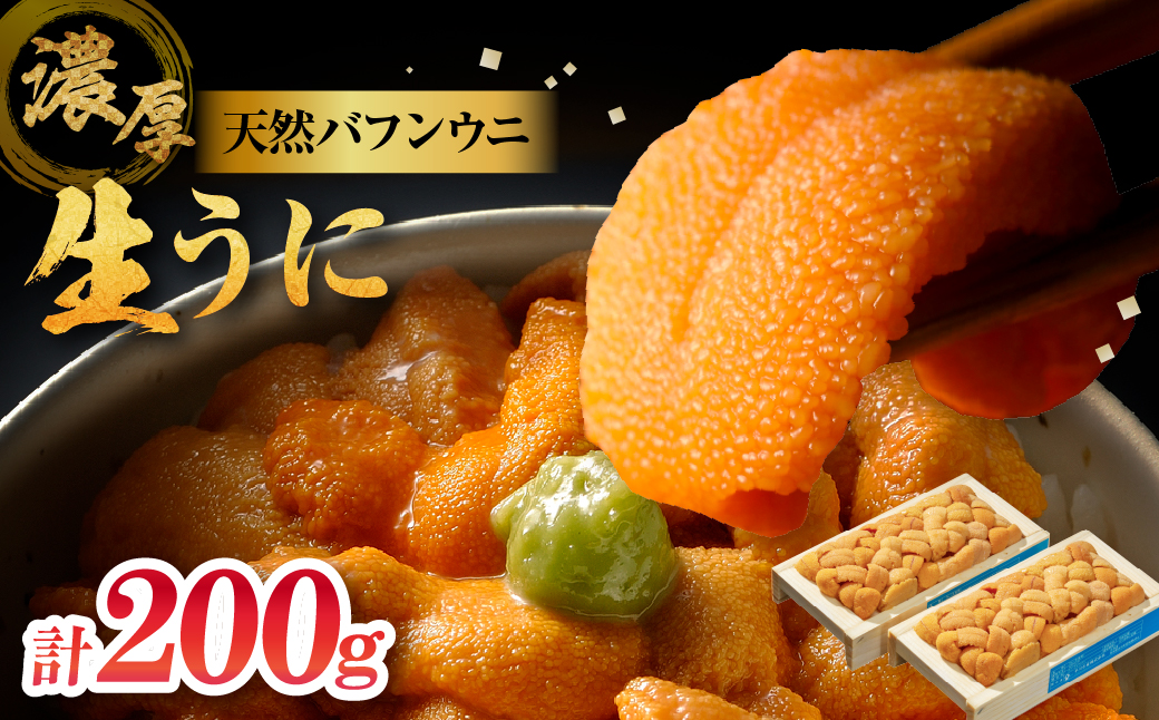 ≪氷温熟成≫生折うに(天然バフンウニ) 100g×2枚 うに ウニ 北海道_H0009-102