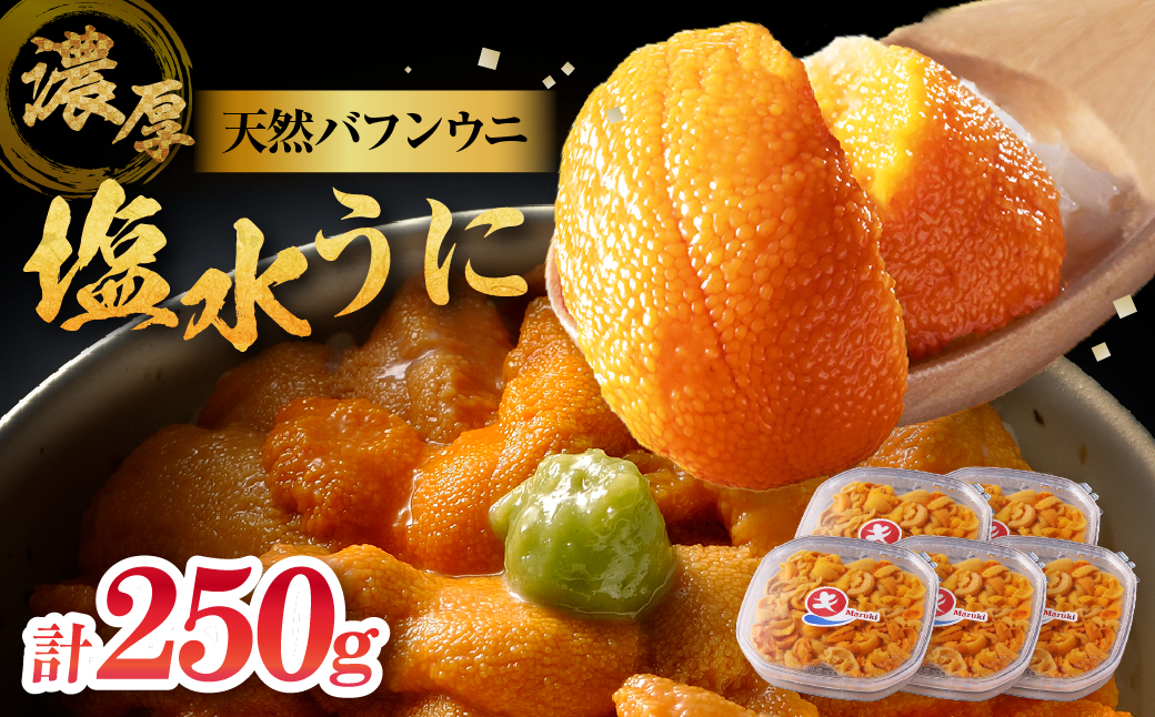 ≪氷温熟成≫塩水うに(天然バフンウニ)　50g×5パック_H0009-105