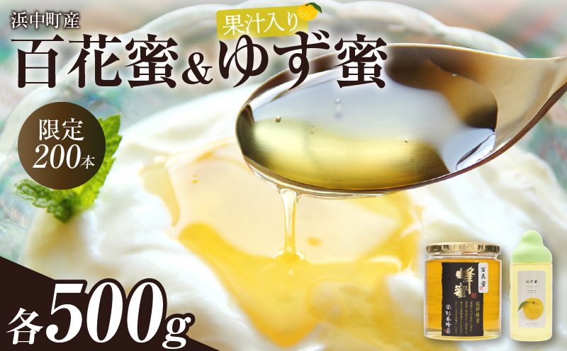 【数量限定】国産百花蜜(500g×1瓶)＆果汁入りゆず蜜(500g×1本)_310401