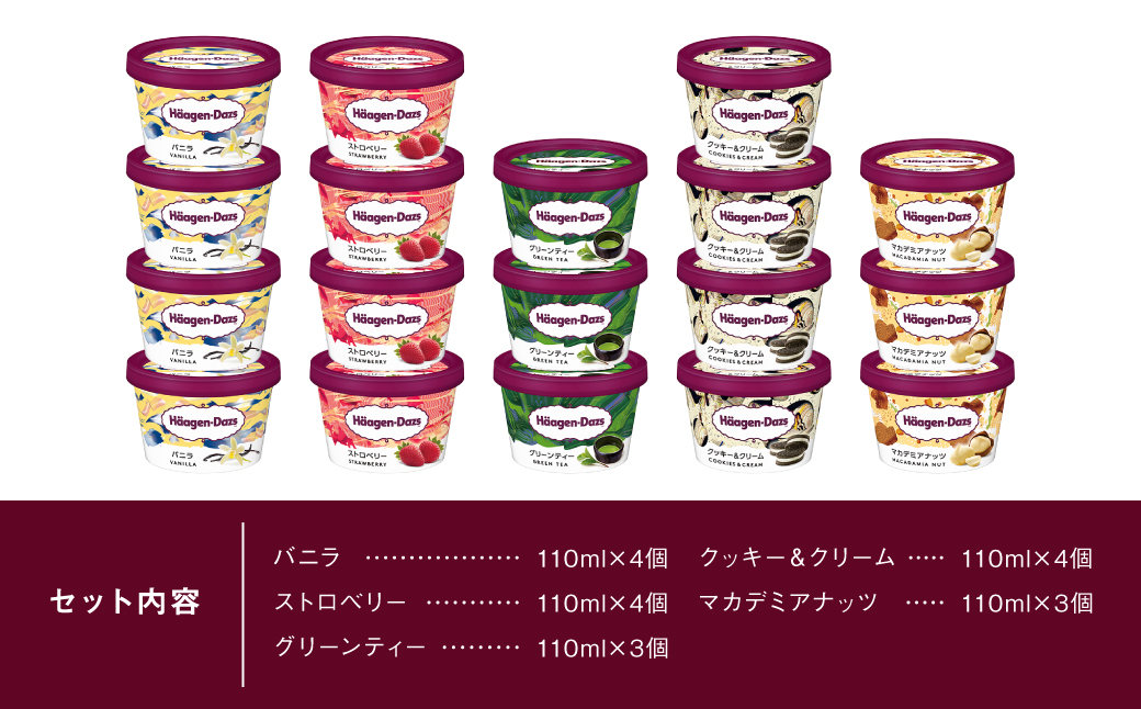【着日指定できます!!】ハーゲンダッツ『定番ミニカップ5種セット(合計18個)』アイスクリーム アイス スイーツ デザート_H0016-127