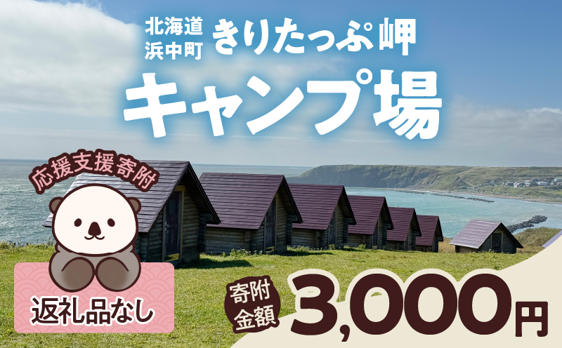 【返礼品なし】浜中町『きりたっぷ岬キャンプ場』3,000円　応援支援寄附_H0028-003