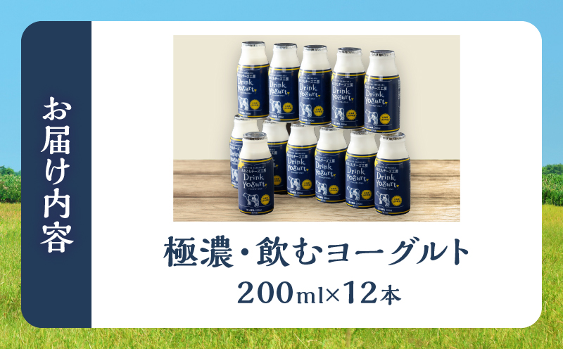 【おおともチーズ工房】《飲みきりサイズ!!》極濃・飲むヨーグルト 200ml×12本_H0003-037