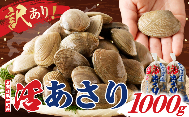 【訳あり】1月～3月発送分《先行予約・期間限定》浜中町産活あさり(500g×2袋セット)_H0023-048