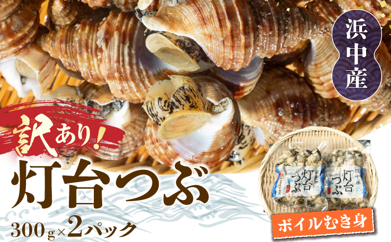 【訳あり】北海道浜中産『灯台つぶ(ボイルむき身)300g×2パック』_H0023-056