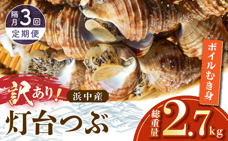 【訳あり】＜全3回・隔月＞灯台つぶ定期便【総重量2.7kg】_H0023-060