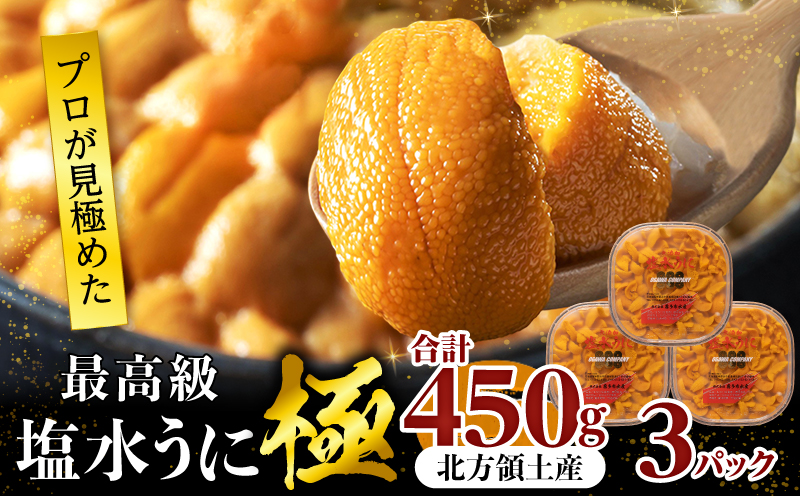 ≪プロ厳選≫最高級塩水うに(極)計450g うに ウニ 雲丹 塩水うに 海鮮 海産物 北海道 浜中町 ふるさと納税 人気_H0014-005