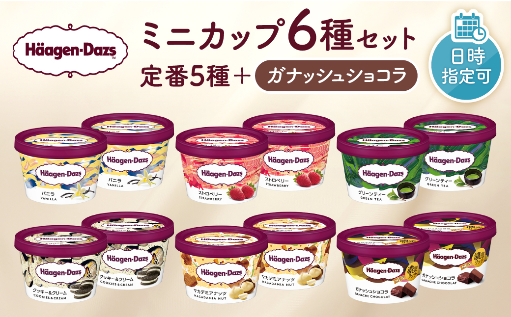【着日指定できます】ハーゲンダッツ『ミニカップ12個セット（定番フレーバー＆新商品 ガナッシュショコラ）』アイスクリーム アイス スイーツ デザート_H0016-114