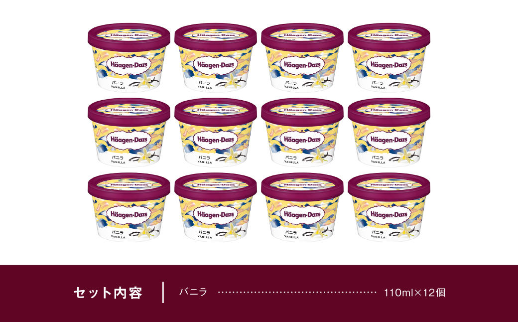 ハーゲンダッツ『ミニカップ12個セット(バニラ味)』アイスクリーム アイス スイーツ デザート_H0016-116
