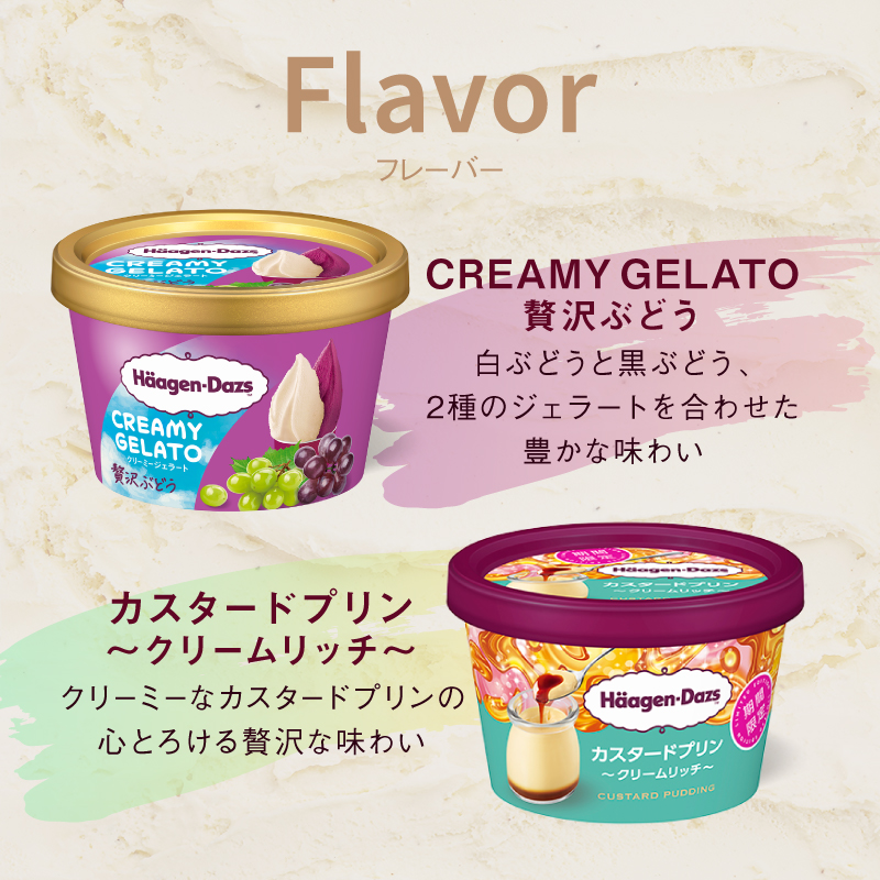 【数量限定】ハーゲンダッツ アイスクリーム ミニカップ 12個 （CREAMY GELATO 贅沢ぶどう＆カスタードプリン）アイス スイーツ デザート_H0016-168