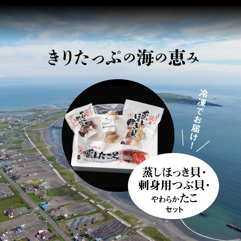 たこ貝ミックスセット（蒸しほっき貝・刺身用つぶ貝・やわらかたこ・酢だこ）_H0001-026