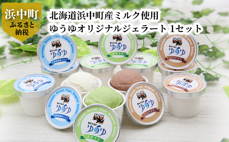 北海道浜中町産ミルク使用、 ゆうゆオリジナルジェラート 1セット (120ml×12個入り)_H0033-007