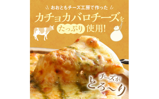 ≪母の日までにお届け!!≫【おおともチーズ工房】【北海道チーズ工場のピザ】カチョカバロチーズたっぷりの、厳選ピザの詰め合わせ_H0003-110-mo