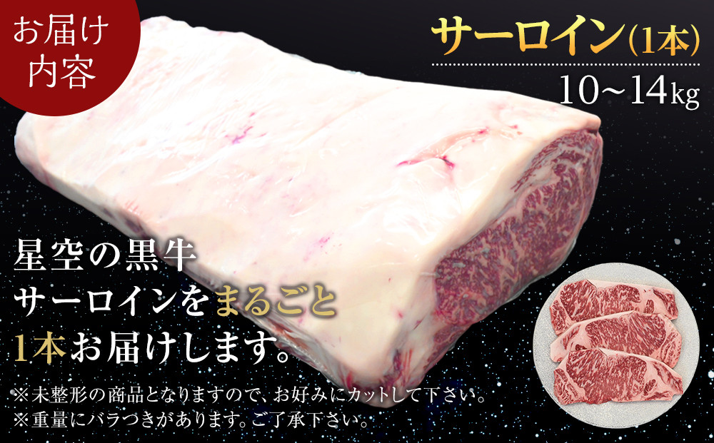 北海道産 星空の黒牛 サーロイン 1本 10kg～14kg ステーキ