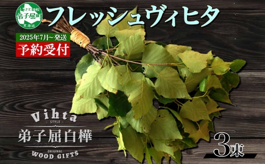 2025年 7月以降順次発送 1511.  フレッシュ 白樺 ヴィヒタ 3束 北海道 白樺 ヴィヒタ アロマ ウィスク インテリア サウナグッズ サウナ テントサウナ 北海道 弟子屈町 30000円