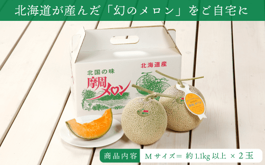 ★先行予約★3073.摩周メロン秀品２玉入り（1玉1.1kg以上）メロン　8月上旬より順次発送