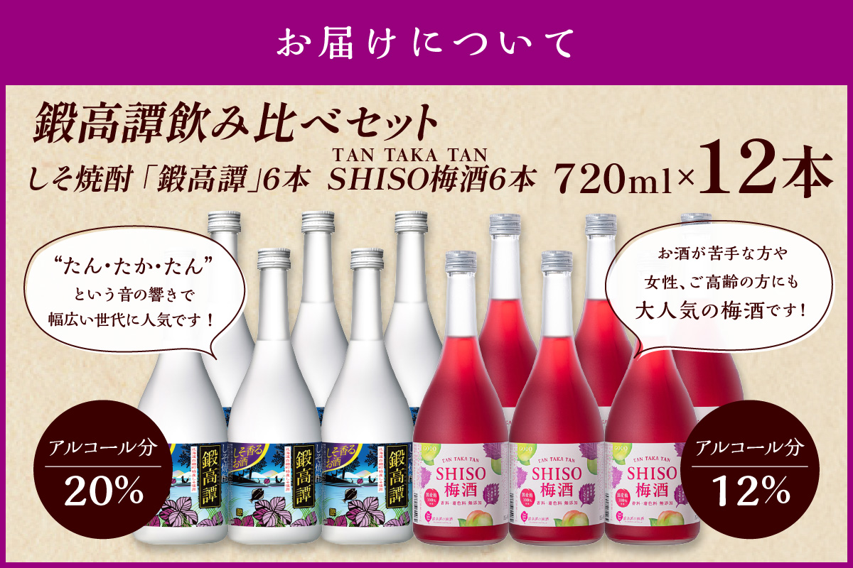 鍛高譚(たんたかたん)・鍛高譚の梅酒[720ml]【12本セット】