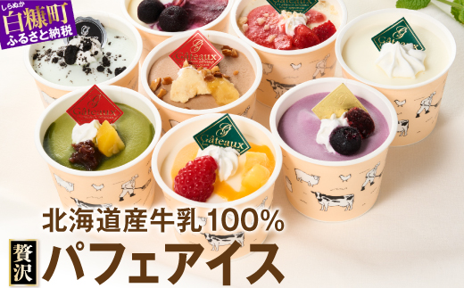 パフェアイス 6個セット アイスクリーム バニラ ミルク メロン 苺 ショコラ 生キャラメル マンゴー ヨーグルト チーズ カシス ハスカップ チョコミント 抹茶 小倉 チョコ バナナ 産地限定 ご当地 牛乳 フルーツ スイーツ ふるさと納税 北海道 白糠町 _B009-1441