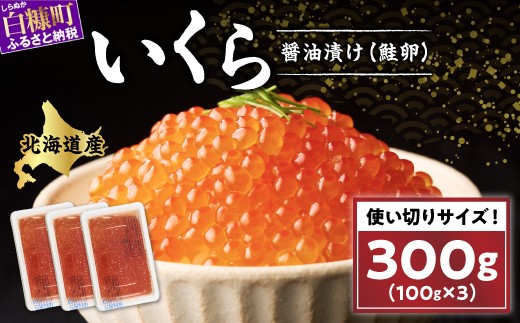 醤油漬鮭いくら 300g(100g×3パック) イクラ 小分け いくら醤油漬 鮭いくら いくら醤油漬け 鮭 鮭卵 ikura 醤油いくら 冷凍いくら いくら北海道 醤油鮭いくら 人気 大好評品 北海道 白糠町