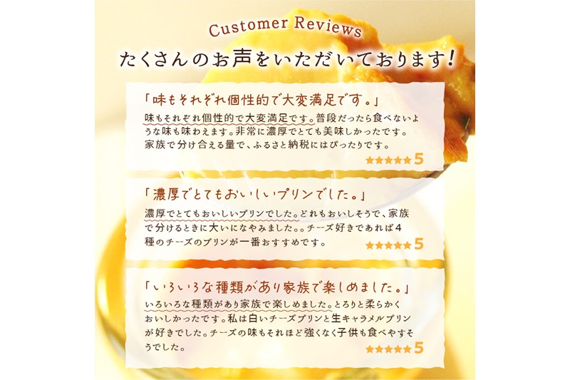 シェフのこだわりプリンセット【選べる5種類 計6個】（9,000円）