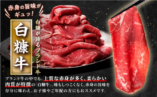 北海道産白糠牛 赤身1kgセット（スライス800g、切落し200g）