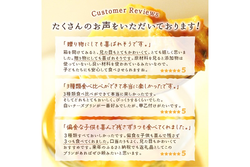 シェフのこだわりプリンセット【3種類×2組】（10,000円）