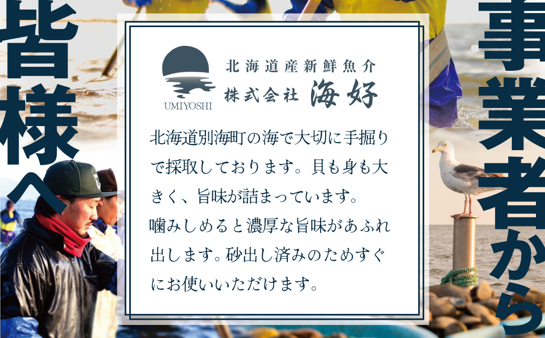 北海道 野付産 天然 冷凍あさり  4kg (500g×8)【UY0000021】