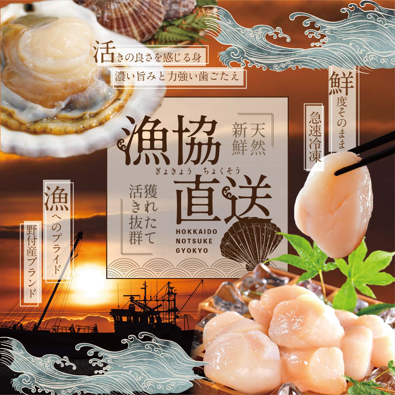 【毎月3ヶ月定期便】北海道 野付産 漁協直送 冷凍ホタテ 貝柱大粒ホタテ1ｋｇ