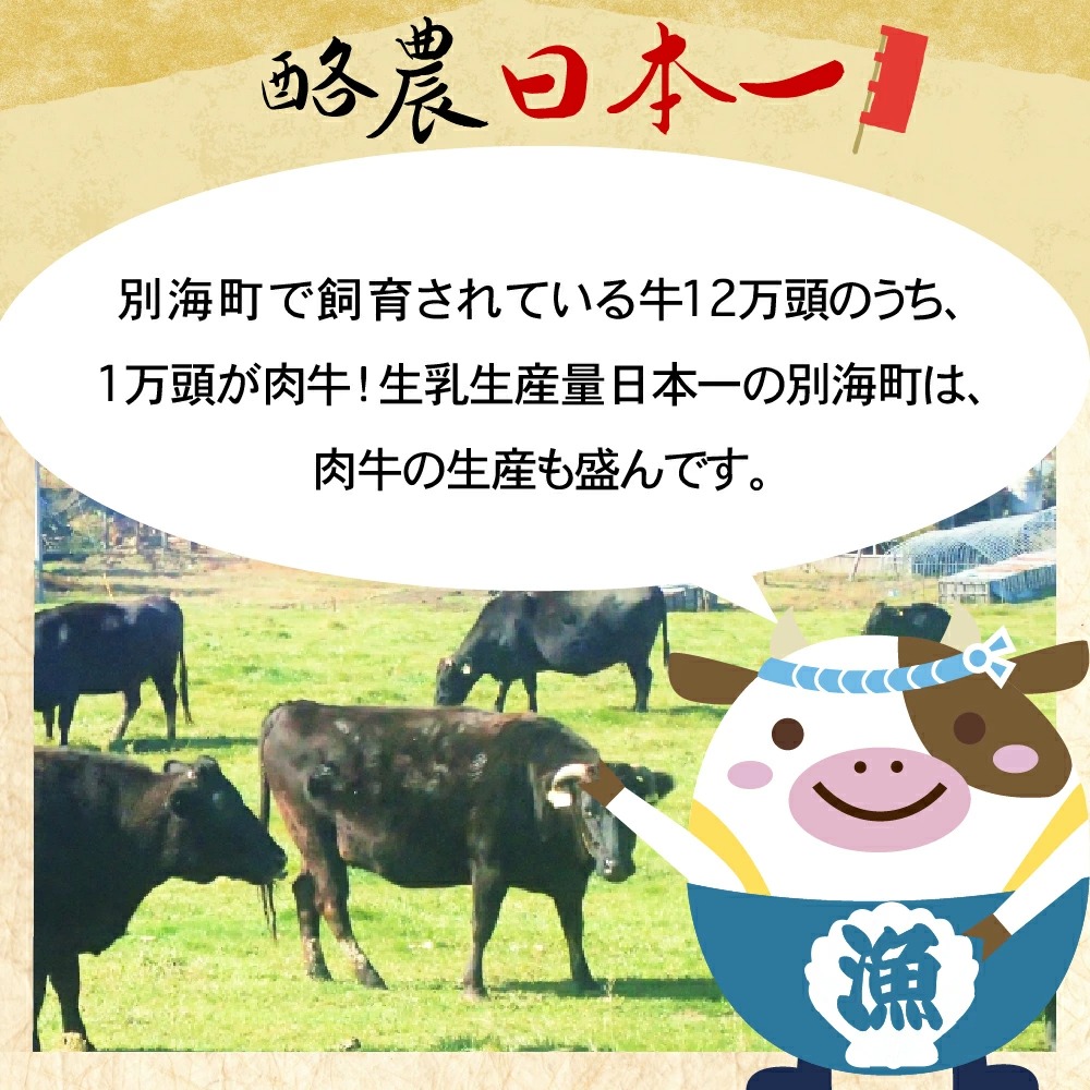 【定期便】黒毛和牛「別海和牛」ロースステーキ 用 500g × 3ヵ月 【全3回】