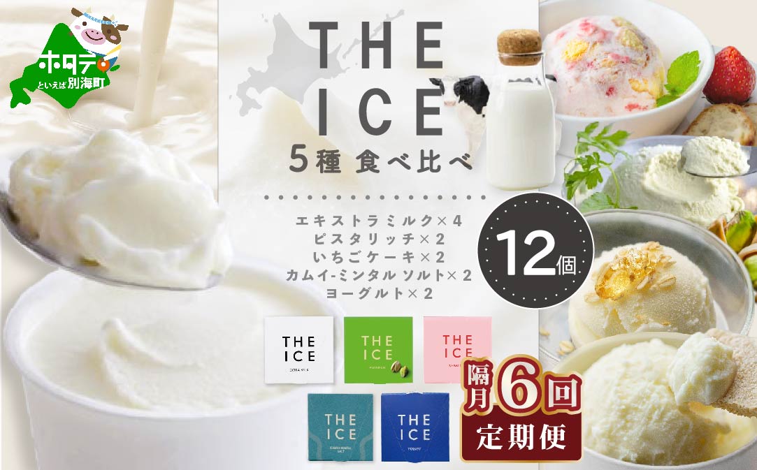 【隔月6回定期便】【THE ICE】5種食べ比べ 12個セット【CJB060207】
