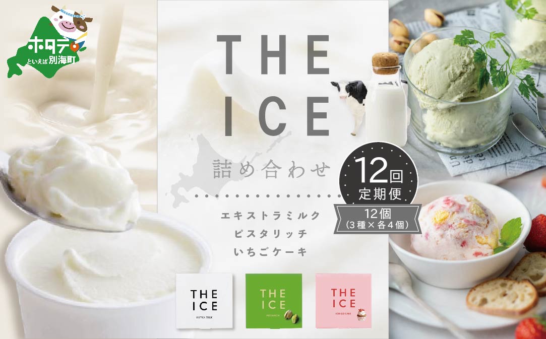 【毎月定期便】【THE ICE】3種詰合せ12個セット×12ヵ月定期便 【be003-1073-100-12】