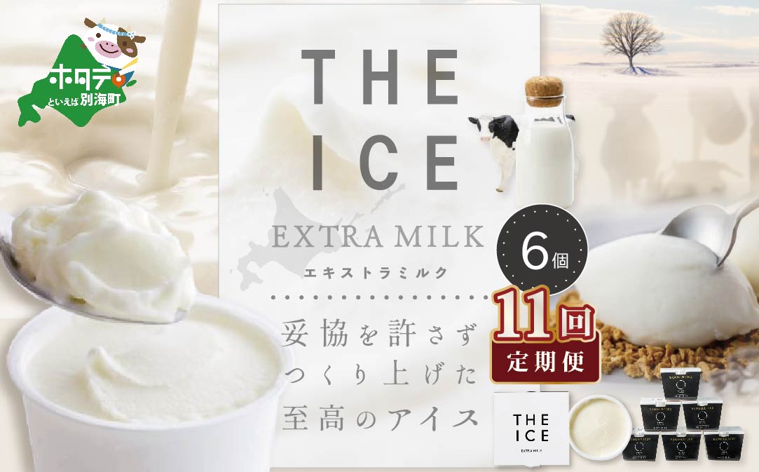 【毎月定期便】【THE ICE】エキストラミルク6個×11ヵ月定期便【be003-1065-100-11】