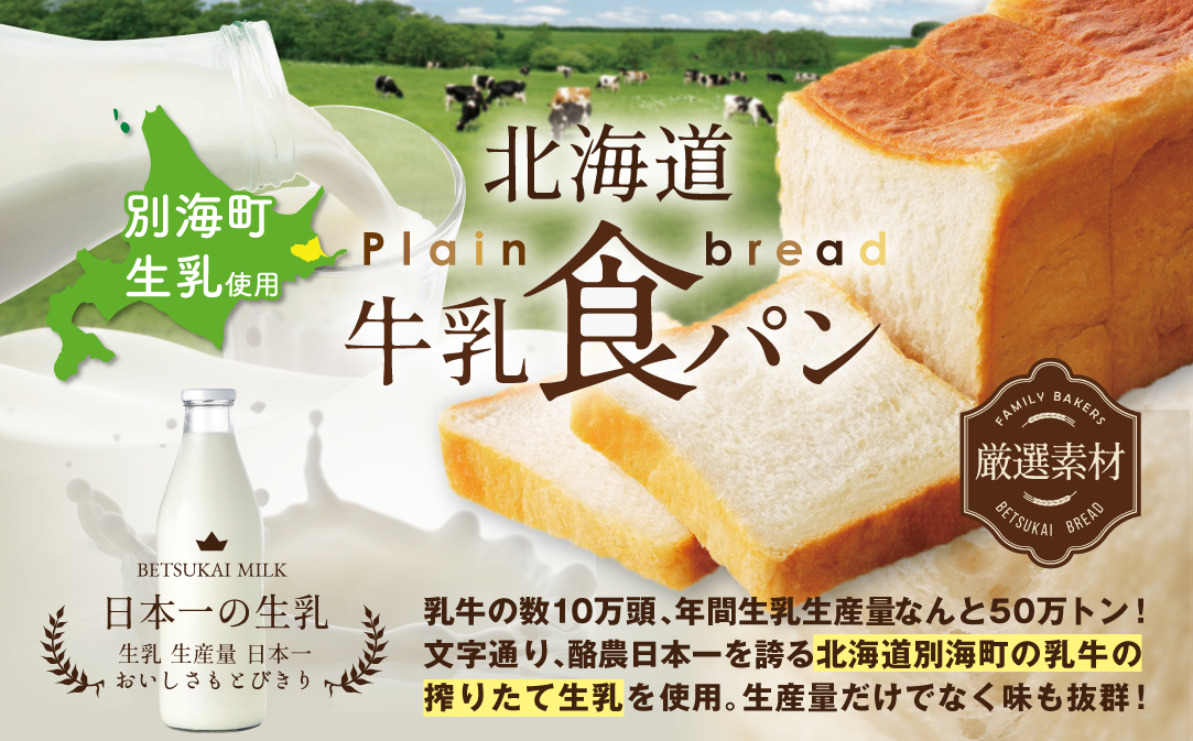 北海道 牛乳食パン 2斤×2本【TY0000014】