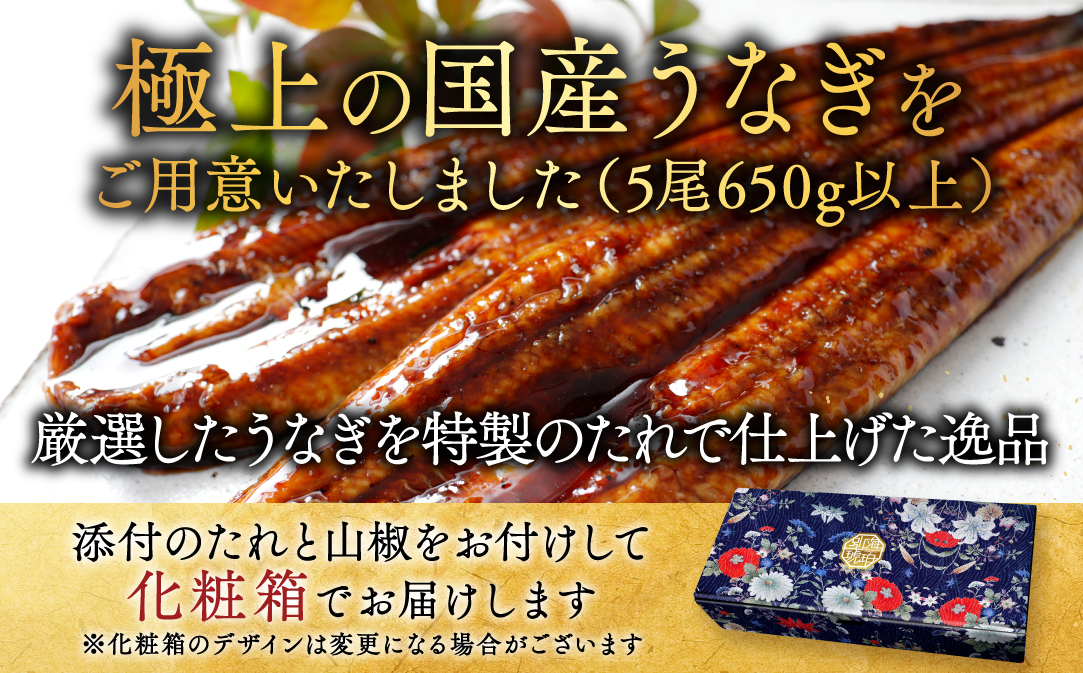 （6月）国産　特上うなぎ(130g×5尾)