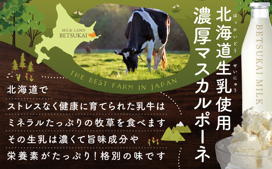 北海道 別海町 産 マスカルポーネ 使用 生クリーム缶 3種セット 生らうまいベアー