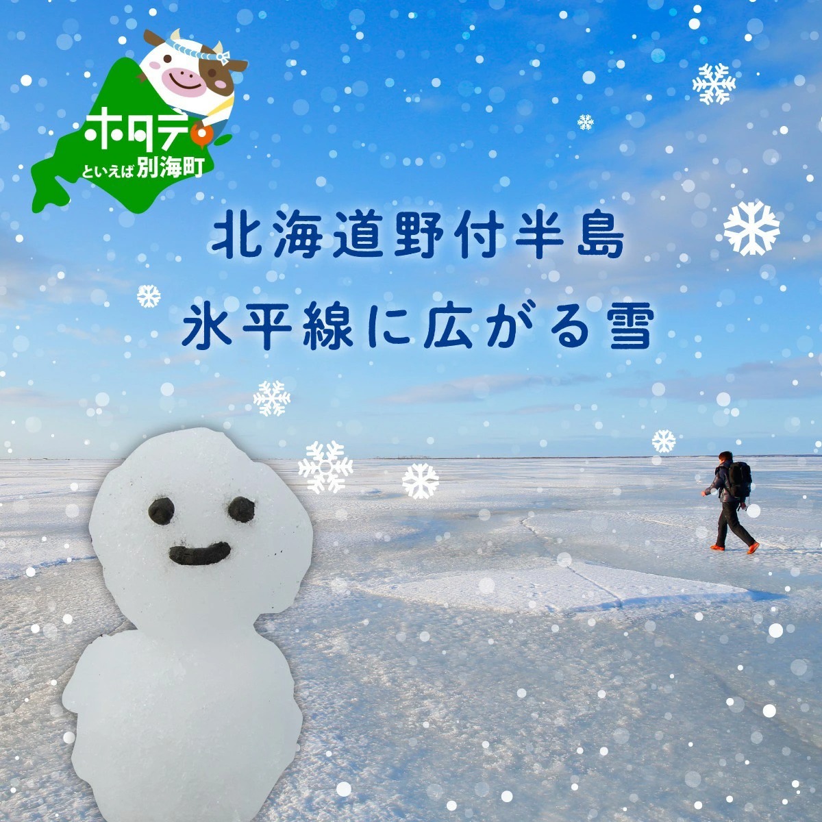 北海道野付半島 氷平線に広がる「雪」【BK0000009】