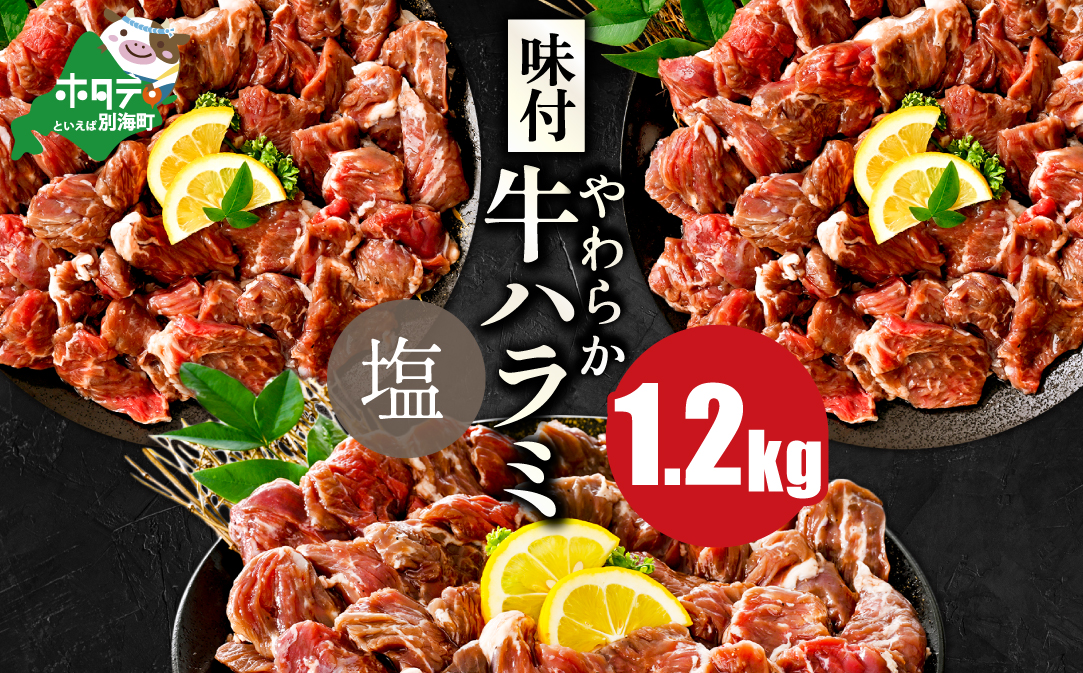 北海道 別海町 味付け ハラミ やみつき 塩ダレ 1.2kg（400g×3パック）【NS0000043】