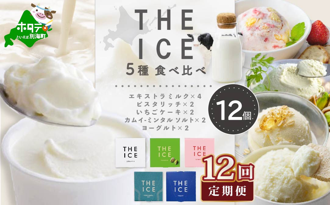 【毎月12回定期便】【THE ICE】5種食べ比べ 12個セット【CJM120207】