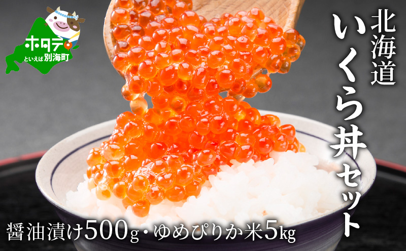 北海道 いくら丼セット ( 醤油漬け 500g ゆめぴりか 北海道米 5kg )