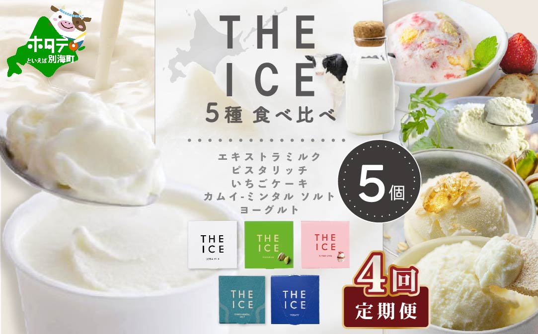 【毎月4回定期便】【THE ICE】5種食べ比べ 5個セット【CJM040206】