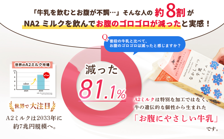 なかしべつ牛乳プレミアム NA2 MILK 1L×6本 牛乳 ミルク プレミアムミルク 乳製品 乳飲料 健康 朝食 高栄養 a2 牛乳 日本 a2ミルク a2牛乳 トレンド ヒット予測 ベスト10 SDGs JGAP 認証農場 お腹 ゴロゴロ 対策 国産 お取り寄せ ふるさと納税 北海道 中標津町 中標津【1401801】