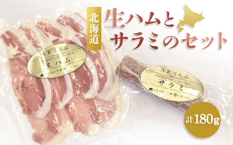 中標津町特産豚を使った生ハムとサラミのセット 生ハム サラミ 加工品 おつまみ ふるさと納税 北海道 中標津町 中標津【17008】