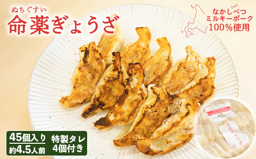 【なかしべつミルキーポーク100％使用】 樹苞 命薬ぎょうざ45個（約4.5人前） | ぎょうざ ギョウザ 命薬餃子 野菜餃子 中華 中華料理 点心 国産豚 ミルキーポーク 野菜たっぷり ニンニク 生姜 栄養満点 冷凍食品 ヘルシー おかず お取り寄せ 北海道 中標津町 中標津【5301301】