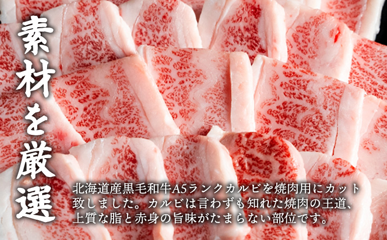 北海道産 黒毛和牛A5カルビ500g 焼肉用 | オンライン申請 ふるさと納税 北海道 中標津 黒毛和牛 A5 カルビ ショートプレート インサイドスカート 希少 特上 濃厚 脂 赤身 焼肉 BBQ 牛 肉 お取り寄せ ワンストップ マイページ 金龍 仁栄 中標津町【57011】