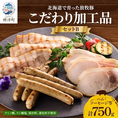 【無添加・無着色】こだわり加工品セットB(ハム・ソーセージ等750g)  詰め合わせ 人気 ギフト【配送不可地域：離島】【1004534】