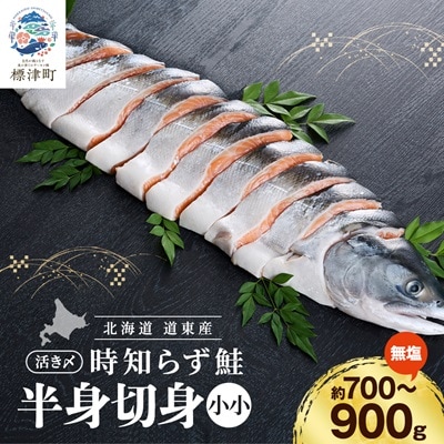 北海道道東産　活き〆時知らず鮭半身切身(小小)約700-900g 北海道 人気 おすすめ さけ 天然【配送不可地域：離島】【1148427】