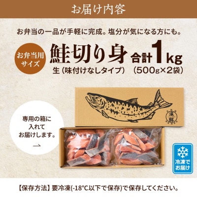 【骨抜き・カット】生鮭切り身　味付けなし　500g×2袋【配送不可地域：離島】【1698988】