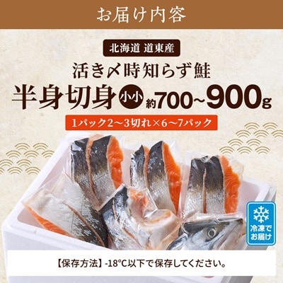 北海道道東産　活き〆時知らず鮭半身切身(小小)約700-900g 北海道 人気 おすすめ さけ 天然【配送不可地域：離島】【1148427】